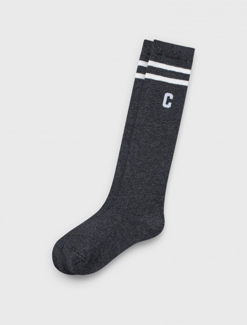 Tất bé gái cổ cao phối kẻ