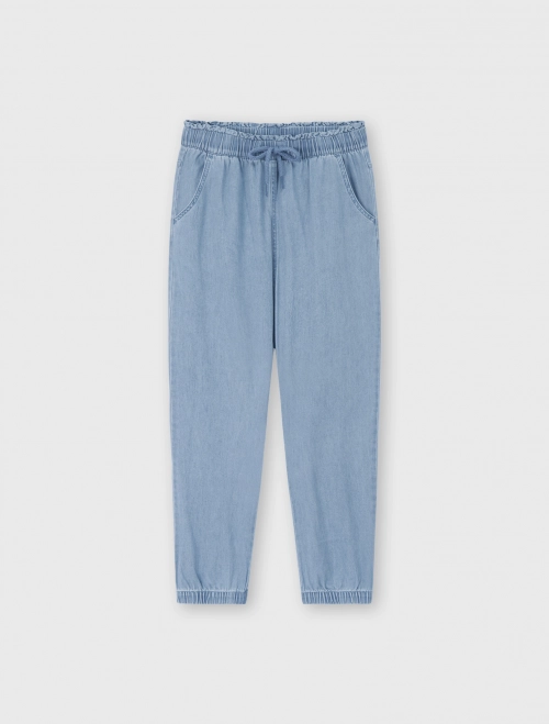 Quần jeans bé gái cotton dáng jogger