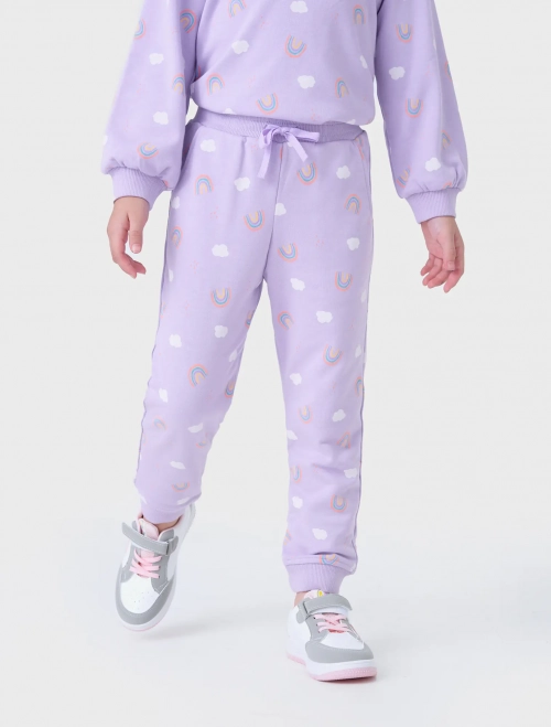 Quần nỉ bé gái in hoạ tiết