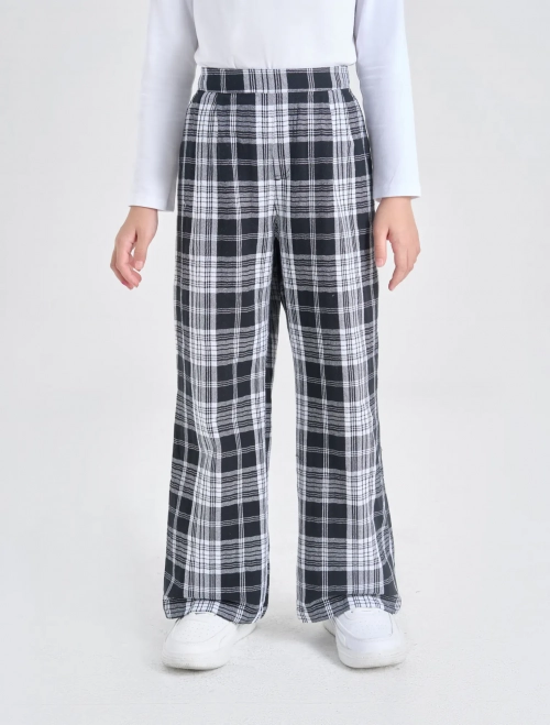 Quần dài bé gái cotton kẻ caro