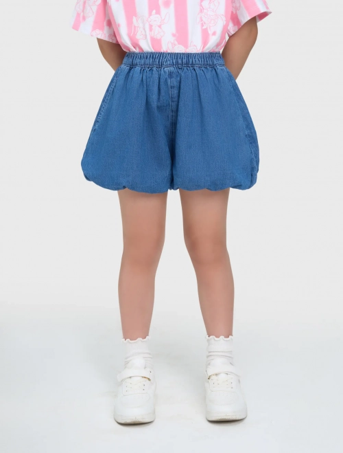 Quần soóc jeans bé gái bubble hoạ tiết