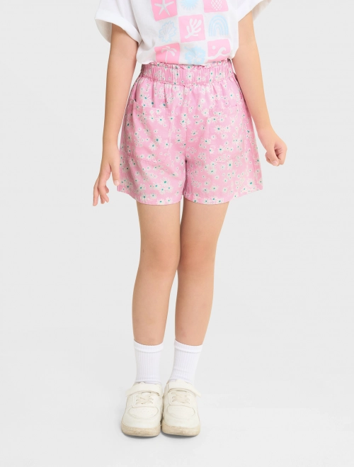 Quần soóc bé gái cotton cạp bèo