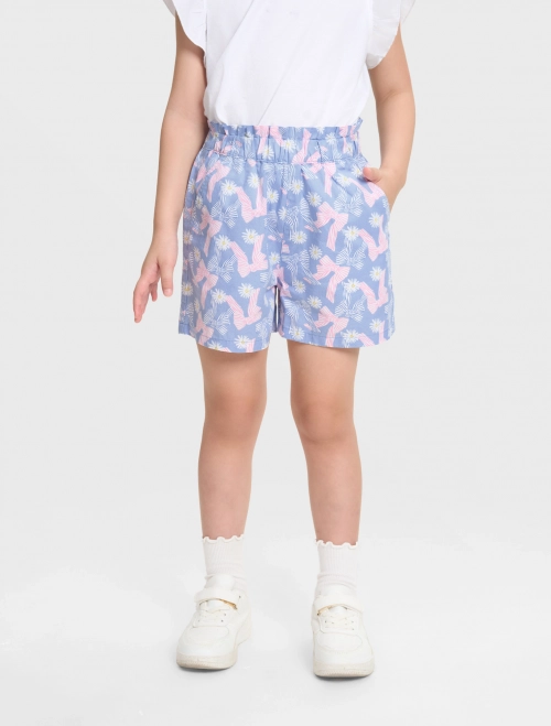 Quần soóc jeans bé gái dáng hơi A cạp bèo