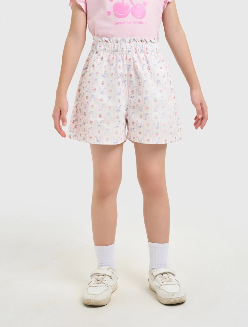 Quần soóc jeans bé gái dáng hơi A cạp bèo