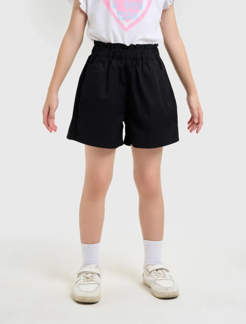 Quần soóc jeans bé gái dáng hơi A cạp bèo