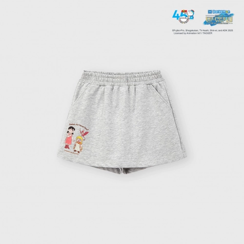 Quần soóc bé gái giả váy in hình Doraemon