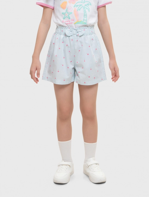 Quần soóc bé gái cotton cạp cách điệu