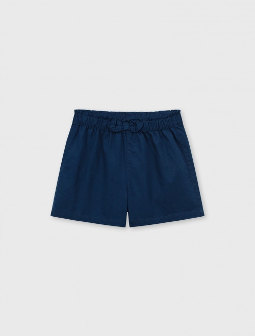 Quần soóc bé gái cotton cạp cách điệu