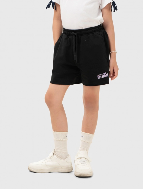 Quần soóc bé gái Cotton USA in hình Stitch