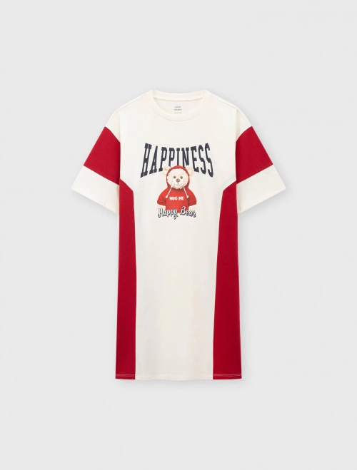 Váy liền bé gái cotton có hình in