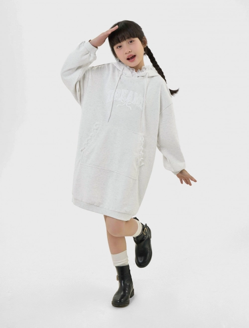 Váy liền nỉ bé gái có mũ