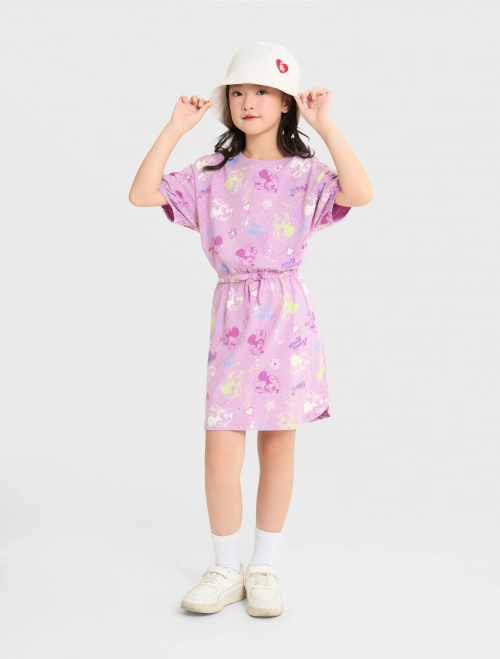 Váy liền bé gái cotton USA in hình Mickey & Friend