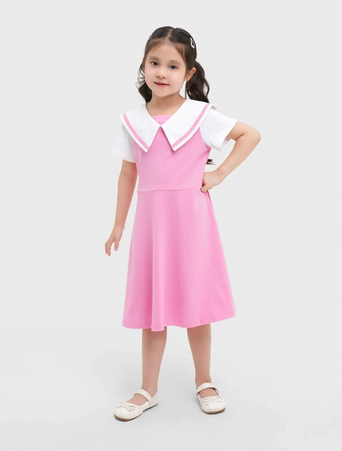 Váy liền bé gái phối màu