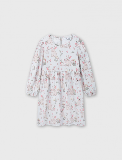 Váy liền bé gái hoạ tiết