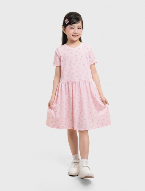 Váy liền bé gái có hình in