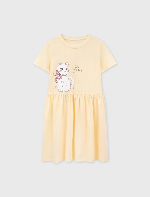 Váy liền bé gái có hình in