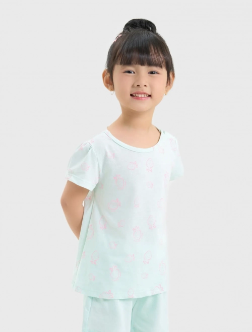 Combo 2 áo mặc nhà bé gái ngắn tay