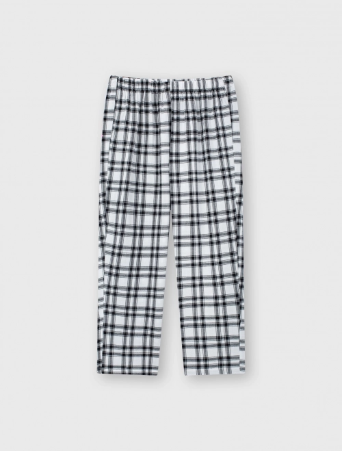 Quần mặc nhà bé gái cotton hoạ tiết kẻ