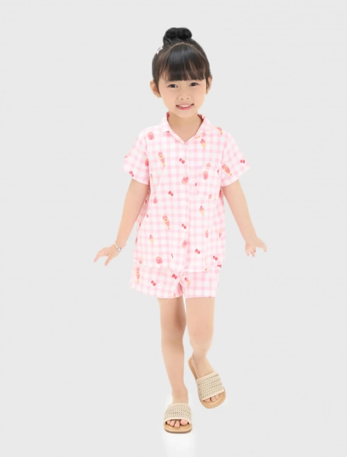 Bộ pyjama bé gái hoạ tiết