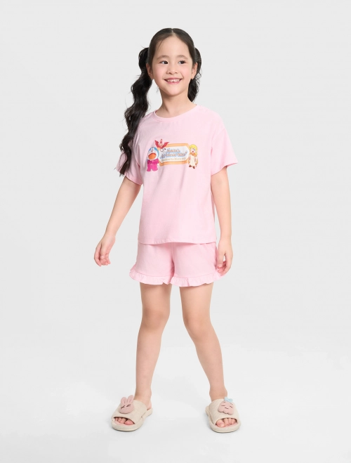 Bộ mặc nhà bé gái in hình Doraemon
