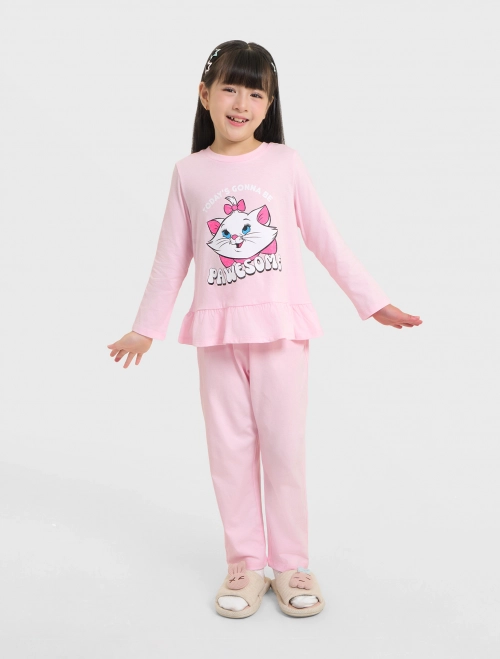 Bộ mặc nhà bé gái cotton có hình in