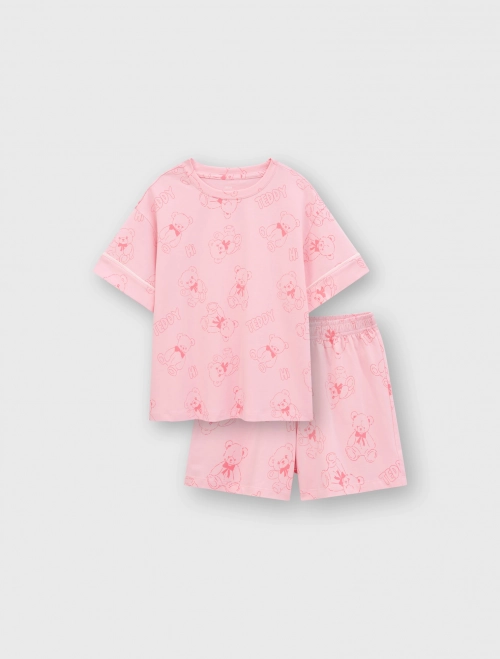 Bộ mặc nhà bé gái có hình in