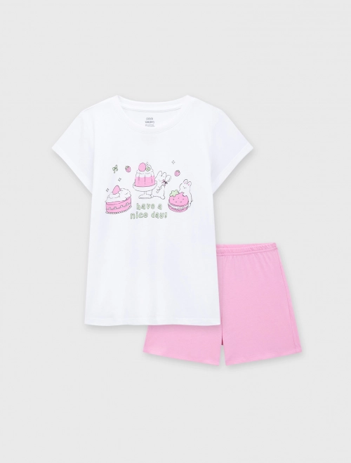 Bộ mặc nhà bé gái có hình in | OEKO-TEX