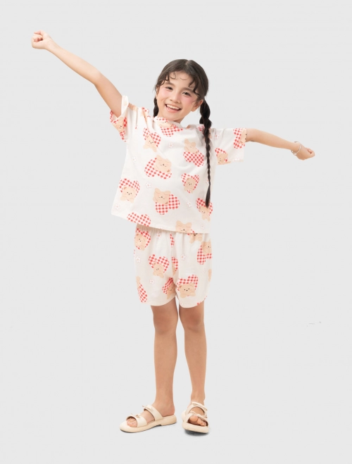 Bộ mặc nhà bé gái có hình in | OEKO-TEX