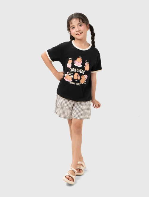 Bộ mặc nhà bé gái có hình in | OEKO-TEX