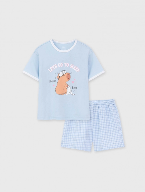 Bộ mặc nhà bé gái có hình in | OEKO-TEX