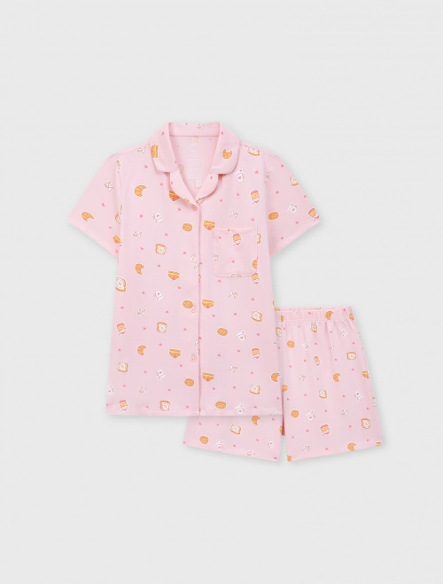 Bộ pyjama bé gái có hình in