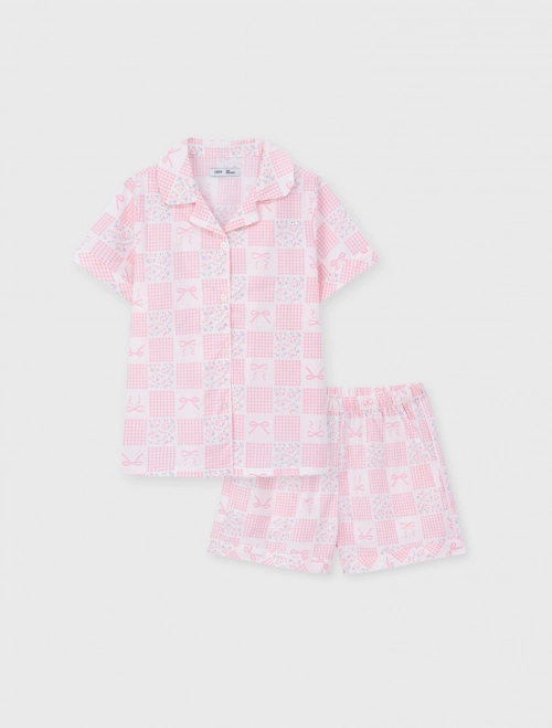 Bộ pyjama mặc nhà bé gái cotton họa tiết