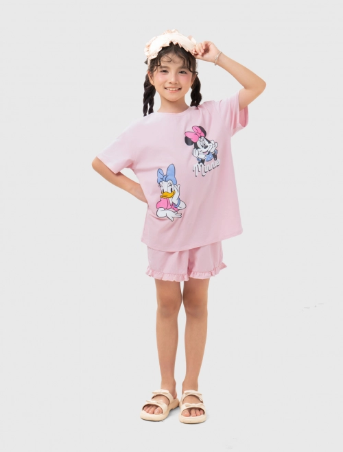 Bộ mặc nhà bé gái in hình Mickey & Friends | OEKO-TEX