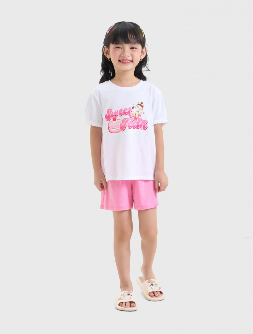 Bộ mặc nhà bé gái cotton in hình Wolfoo | OEKO-TEX