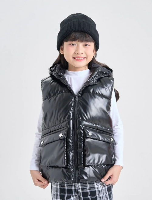 Áo khoác gile chần bông bé gái