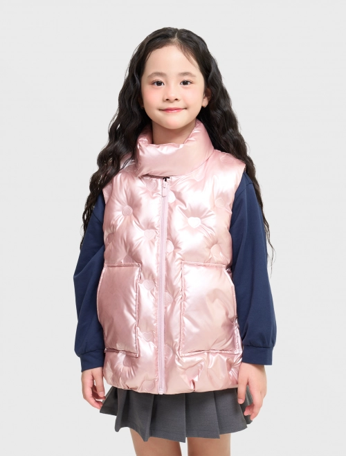 Áo khoác gilet chần bông bé gái