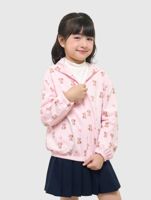 Áo khoác nỉ bé gái có hoạ tiết