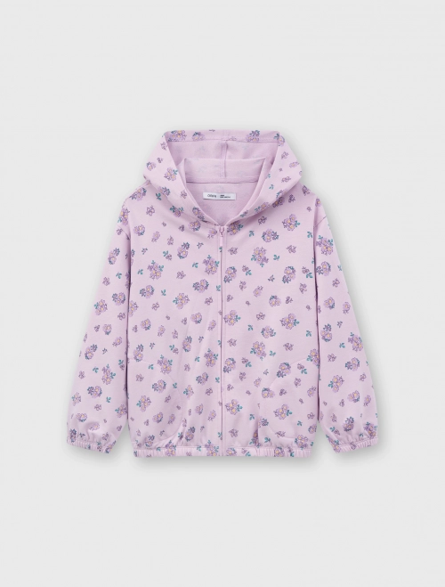 Áo khoác nỉ bé gái hoạ tiết