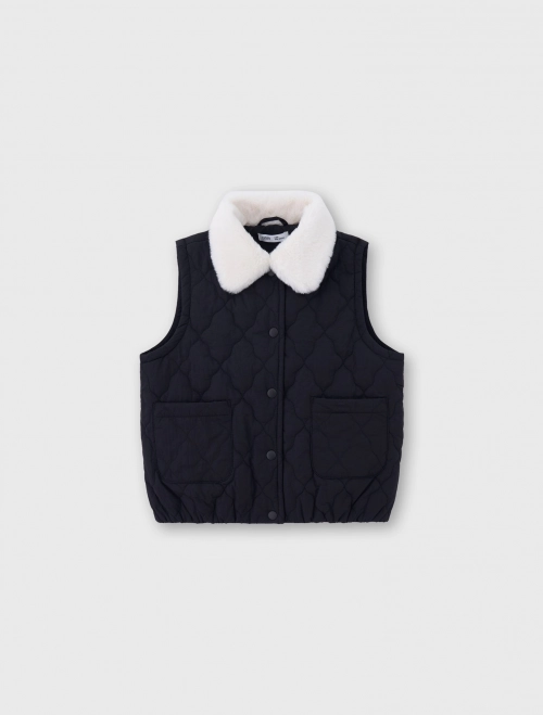 Áo khoác gilet chần bông bé gái