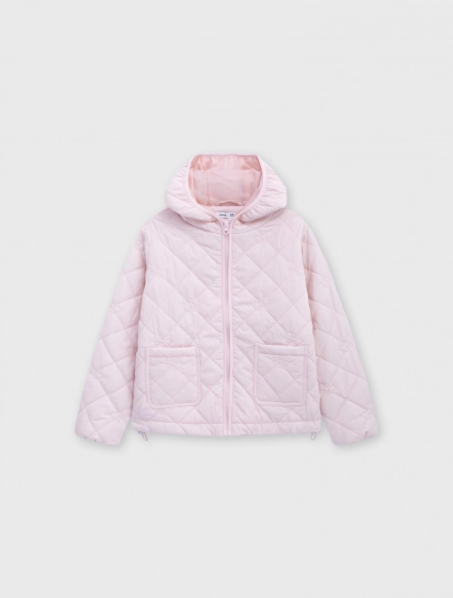 Áo khoác chần bông bé gái có mũ | Water Repellent