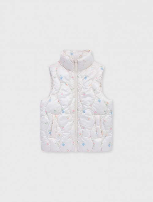 Áo khoác gilet chần bông bé gái có hình in | Water Repellent