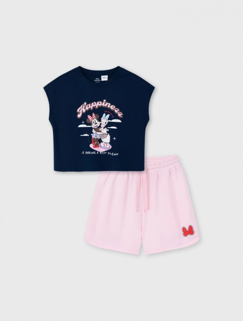 Bộ quần áo bé gái Cotton USA in hình Mickey & Friends