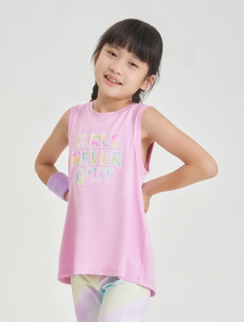 Áo ba lỗ active bé gái có hình in