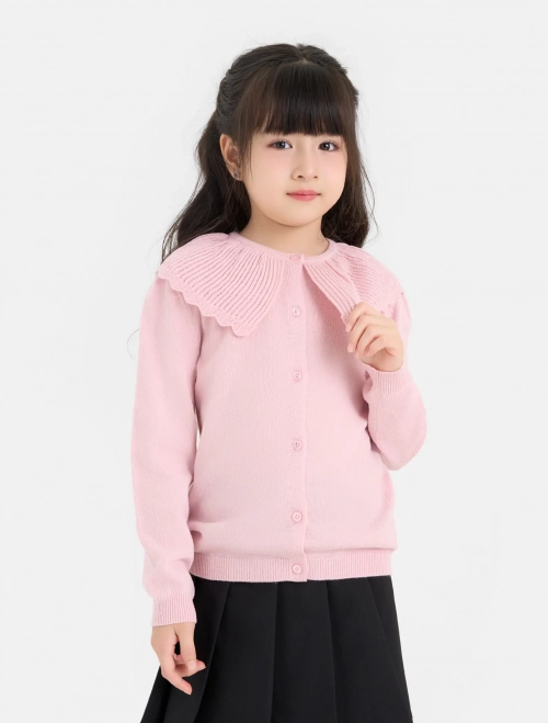 Áo cardigan bé gái phối bèo