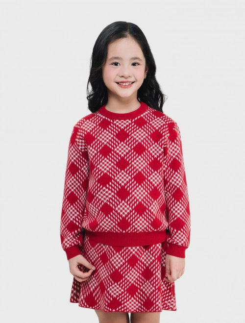 Áo len bé gái có họa tiết