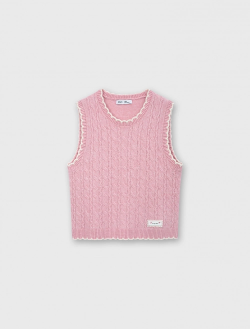 Áo len gilet bé gái