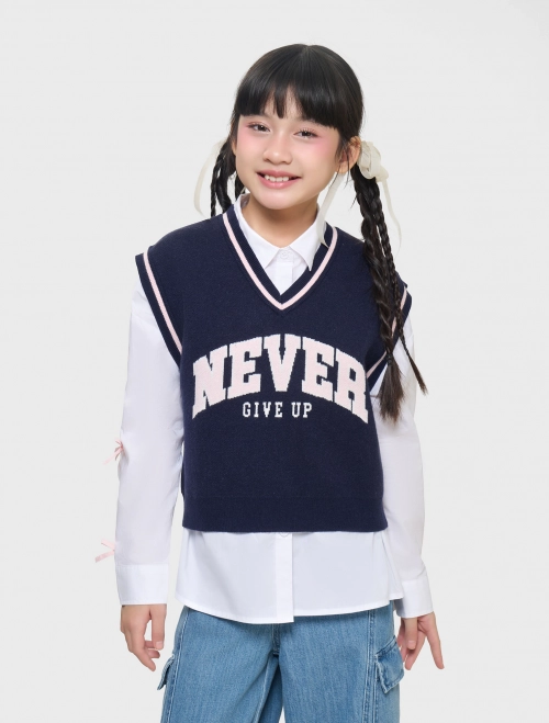 Áo len gilet bé gái