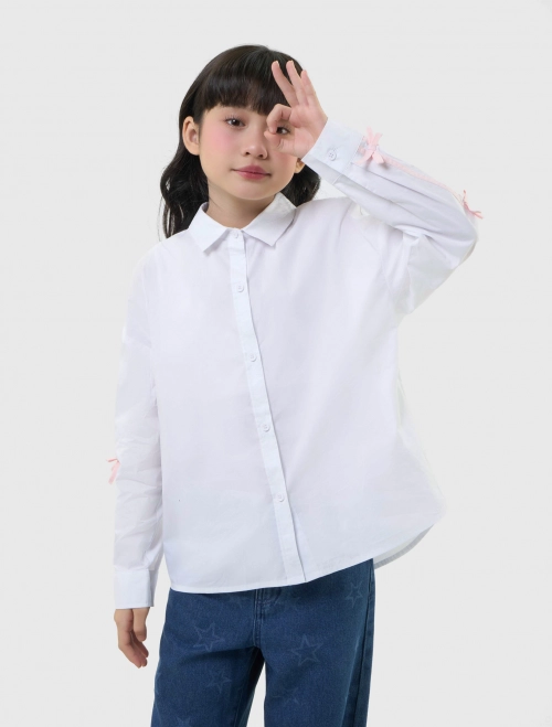 Áo sơ mi bé gái dài tay
