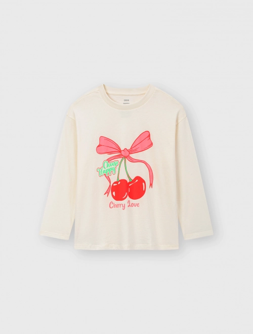 Áo phông bé gái dài tay cotton USA