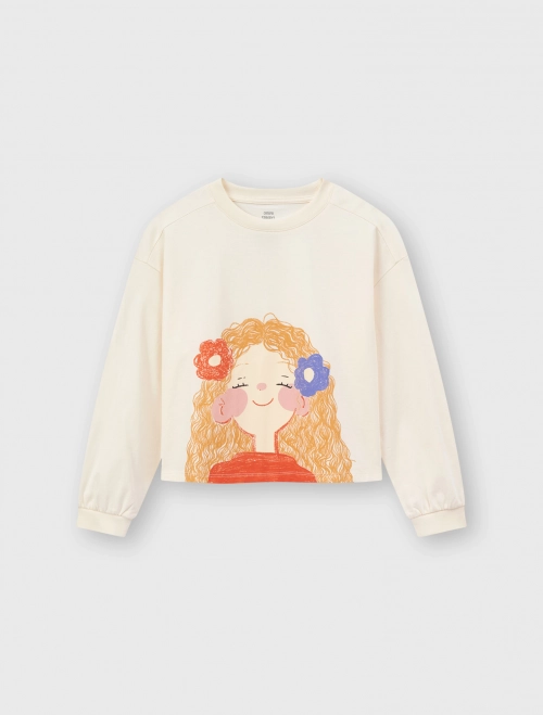 Áo phông bé gái có hình in